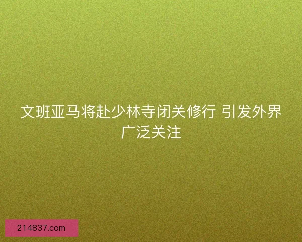 文班亚马将赴少林寺闭关修行 引发外界广泛关注